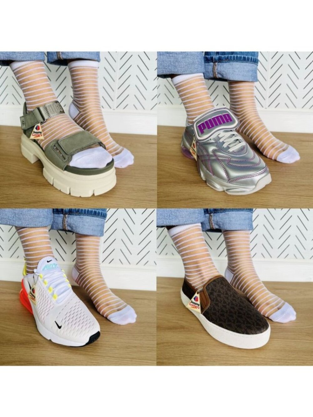 ⭐Women Socks Oz 1 Pair Transparent Silk Elastic Mesh Striped Ankle White New⭐